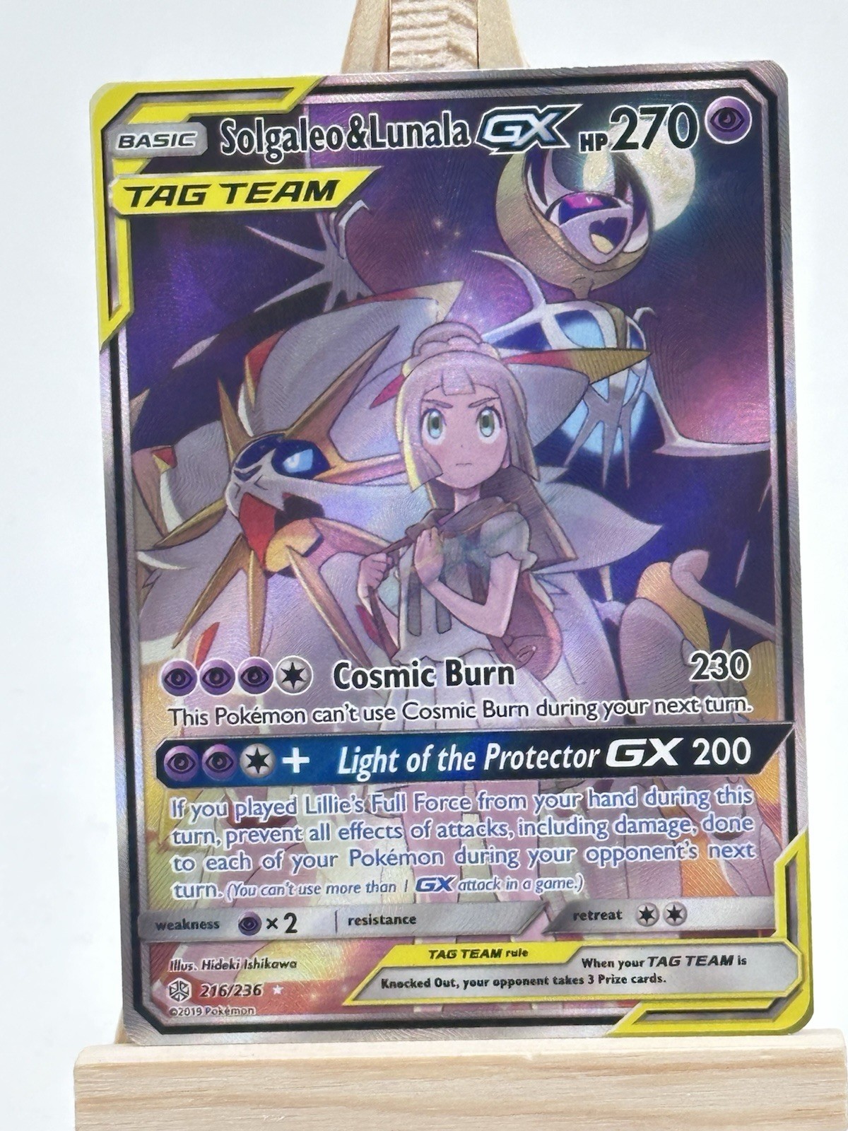 Solgaleo & Lunala GX 216/236 Alternate Full Art Pokémon Cosmic Eclipse - NM