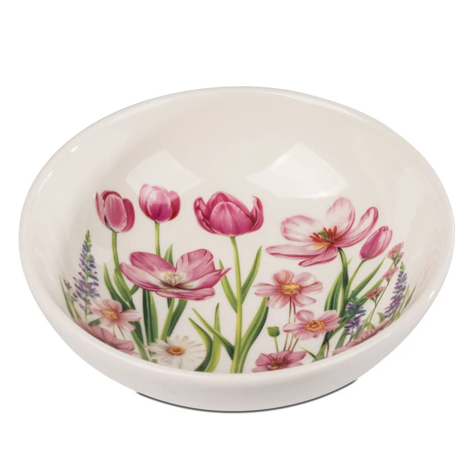 Dekoteller Blumenzeit rund D. 16cm weiß rosa aus Porzellan Formano WA - Bild 1 von 1