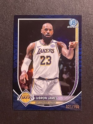 2025-26 Bowman Chrome LeBron James #BCV-121 Blue Reptilian #021/150 LA Lakers