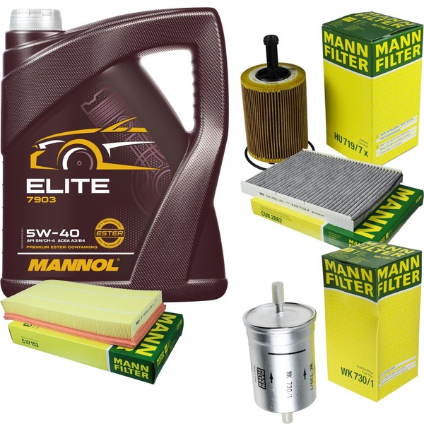 Inspektionspaket 5L Mannol Elite 5W-40 FüR VW Golf IV 2.3 V5 3.2 R32 4Motion-image