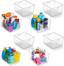 Clear Plastic Storage Bins for Kitchen Fridge Pantry 8 Pack Pantry storage