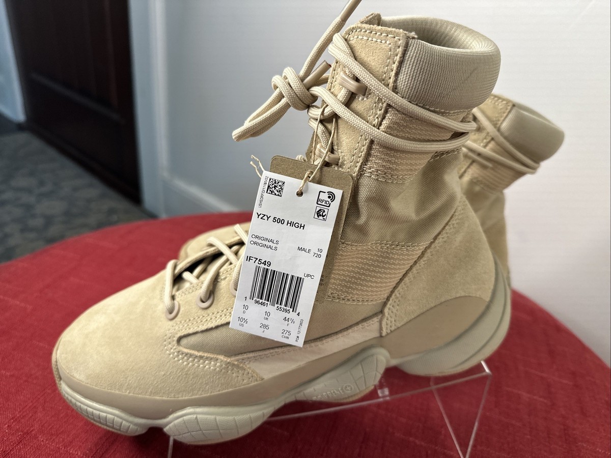 Adidas x Yeezy 500 High Tactical Boot Lace Sneakers Sand 10.5 NEW
