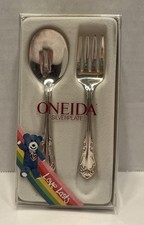 Vintage Oneida Silverplate Harmony 9660 2-Pc Educator Set Baby/Child/Youth