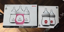 3 NEW Joovy CleanFlow Boob Diamond Glass Baby Bottles 5oz Pink Sleeve 0 month