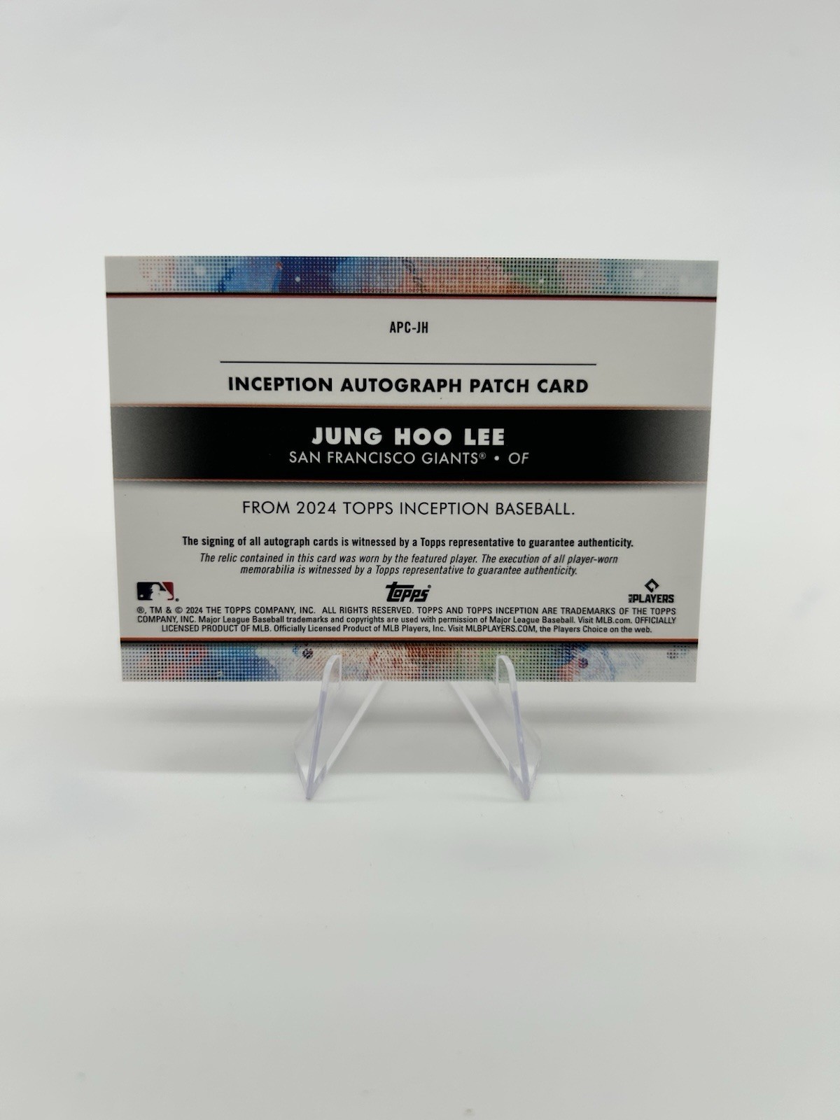 2024 Topps Inception-Auto Patch Jung-Hoo Lee #APC-JH /75 Nasty Patch