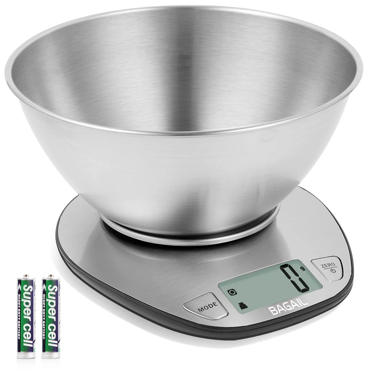 Digital Kitchen Scale, Large Clear Display, Wet and Dry Food Scale with Stain...