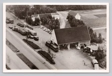Rhynern Rest Stop and Gas Station Autobahn Germany Esso Sign RPPC Postcard