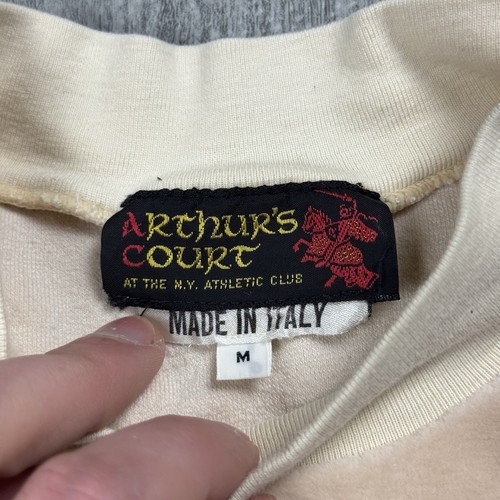 VTG 70S ARTHURS COURT NEW YORK ATHLETIC CLUB NYAC VELOUR PULLOVER SWEATER M - Picture 3 of 5