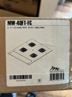 Middle Atlantic MW-4QFT-FC 4 FAN TOP  WRK MRK VRK VMRK DRK racks New Sealed