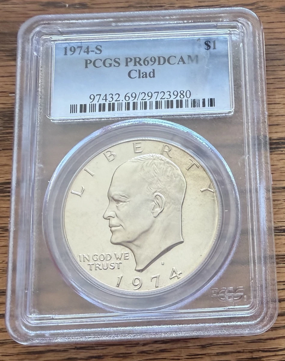 【博物館級】PCGS PR69DCAM 1974-F 独50Pf POP1 PCGS Certified PR 69 Graded 1974 Eisenhower Dollars (1971-1978