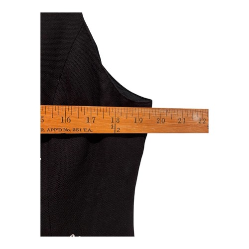Chaleco Talbots Mujer M Negro Bordado Libélula Floral Concha Botones Rayón Lino - Imagen 8 de 11
