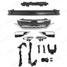 13PC For CR-V 2015 2016 Chrome Grille Mesh Fog light Bumper Reinforcement Kit
