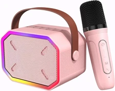 Karaoke Machine for Kids, Portable Bluetooth Speakers with Wireless Microphone K