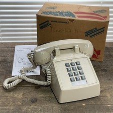 Cortelco ITT 250044-MBA-20M Desk Phone Ash NOS Box Manual Push Button Retro