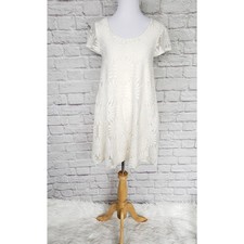 Urban Outfitters Lace Floral Lace Trapeze Dress Cream Mini Size Small