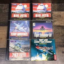 Vintage Flight Simulator PC CD-ROM For Windows 95-98 Lot Of 6 Games Untested 