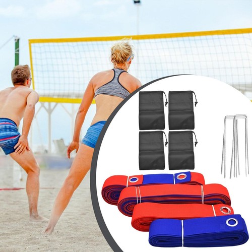 Beachvolleyball-Linien-Set mit Metallankern und Sandsäcken für den - Bild 3 von 7