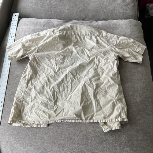 VINTAGE Banana Republic Hemd Herren Medium khaki hellbraun Safari Schulterklappen Mill Valley - Bild 8 von 9
