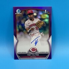 Trey Faltine 2023 Bowman Chrome 1st Auto /250 Purple Refractor