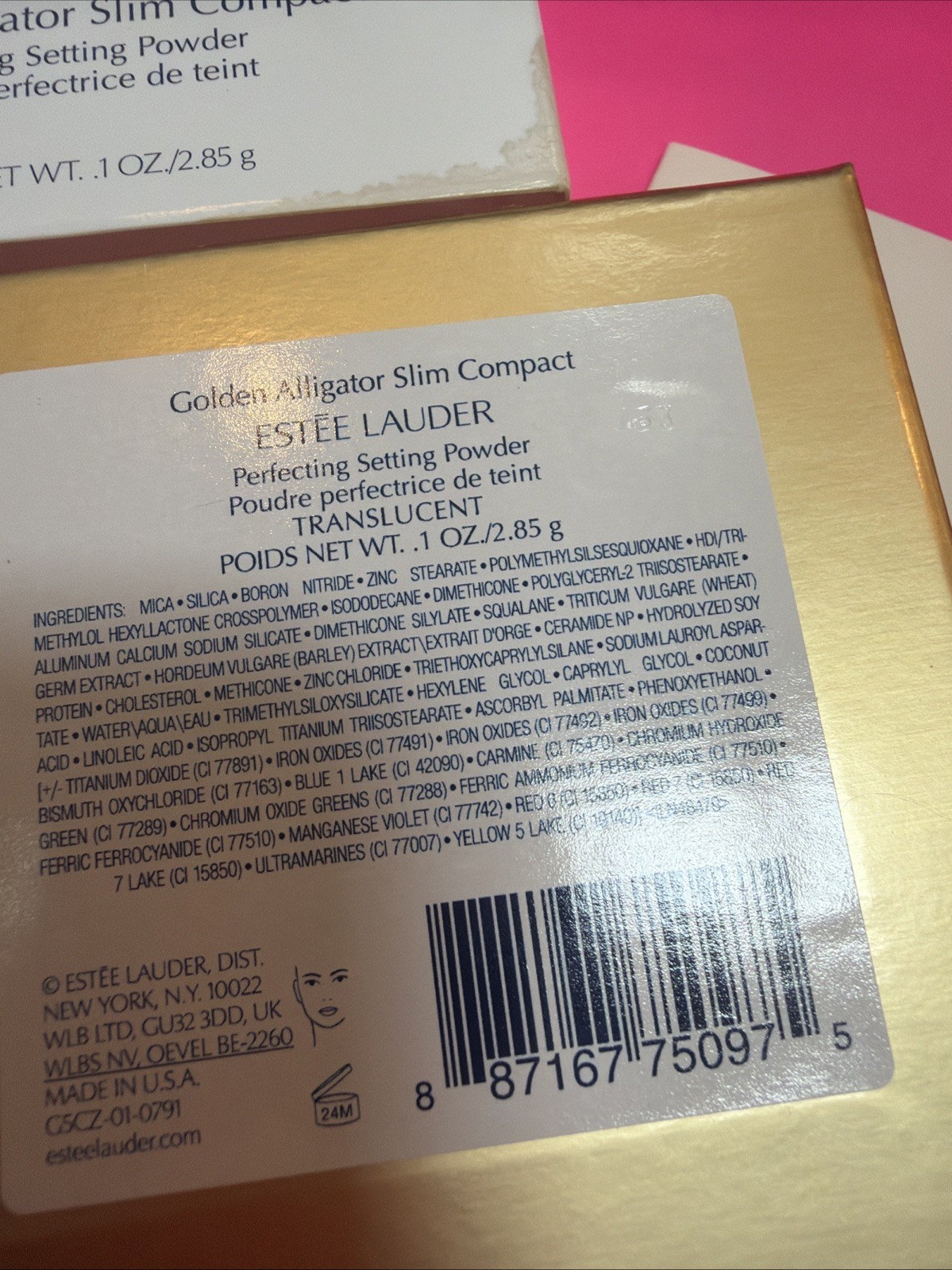Estée Lauder Golden Alligator Compact Perfecting Setting Powder Translucent BNIB image 3