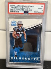 2017 PANINI CROWN ROYALE ROOKIE SILHOUETTE JUMBO JERSEY #3 CHRISTIAN MCCAFFREY