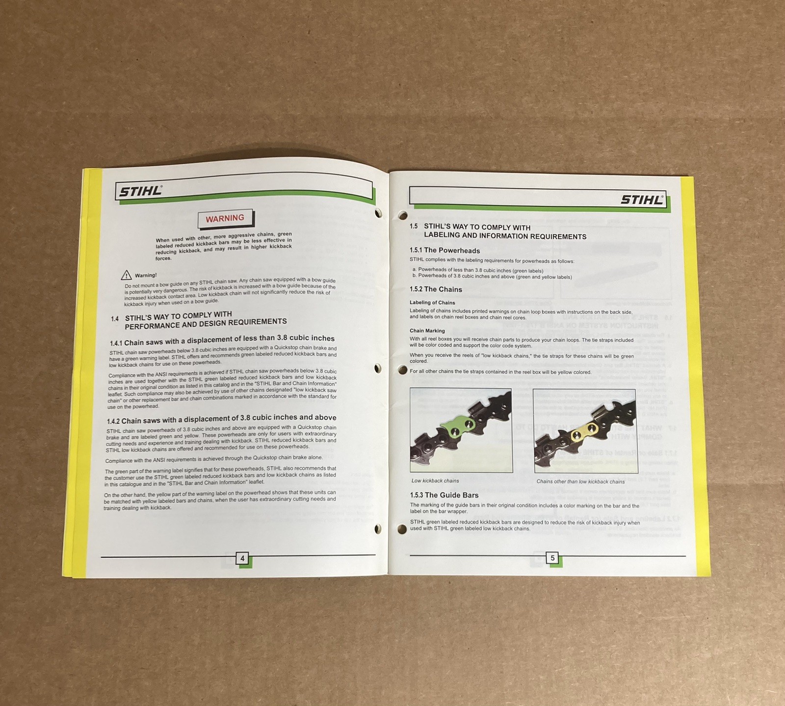 2001 STIHL Bar & Chain Catalog with ANSI Information 5th Edition
