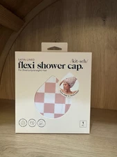 Satin Lined Flexi Shower Cap - Terracotta Checker