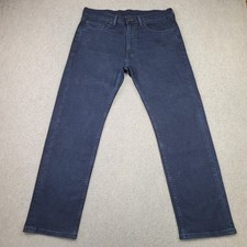 Levis 505 Jeans Mens 33x30 Blue Dark Wash Cotton Straight Regular Fit Workwear