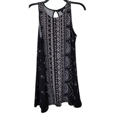 Derek Heart Black Geometric Print Sleeveless Tank Dress Size Medium dynamic look