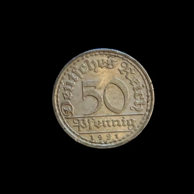 50 Pfennig Deutsches Reich 1921 A Weimarer Republik sehr schön erhalten - Bild 1 von 2