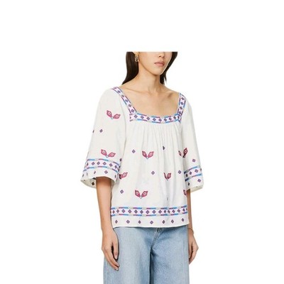 BA&SH Jay Embroidered Chiffon BlouseSize Large NWOT 