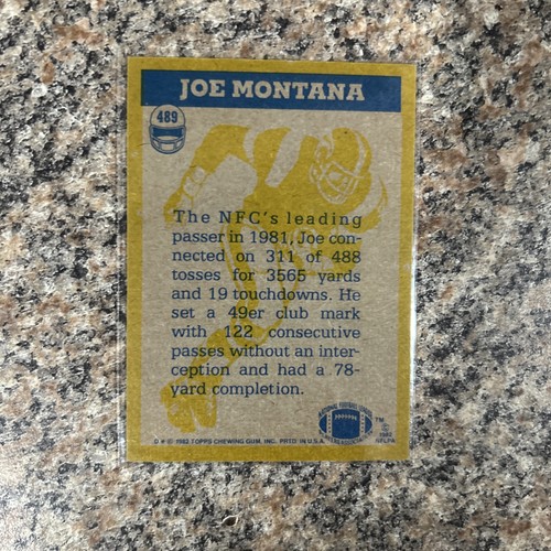 1982 Topps Joe Montana #489 San Francisco 49ers - Picture 2 of 2