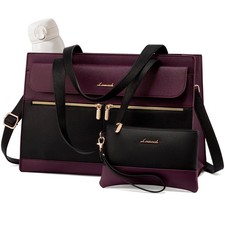 Laptop Bag for 15.6 Inch Tote Work Professional Leather Computer Briefcase Wa...