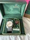 Rolex Oysterdate Precision 6694 Smooth Bezel Silver Dial Complete Boxing Papers