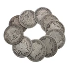 Lot of 10 Barber Dimes 90% Silver - 10 COINS!