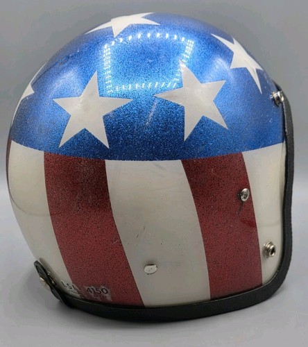 VINTAGE Evil Knievel Easy Rider Stars & Stripes LSI-4150 Motorcycle Helmet - Picture 5 of 10