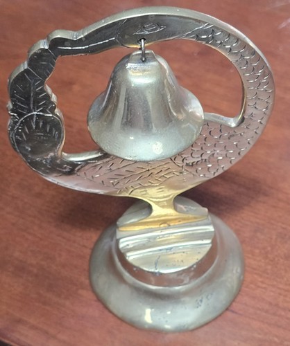 6" Tall Dinner Brass Bell Wild Long Neck Exotic Bird No Hammer - Picture 5 of 7