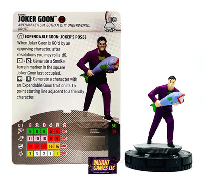 DC Heroclix Joker Goon #009 w/ Card Notorious Set