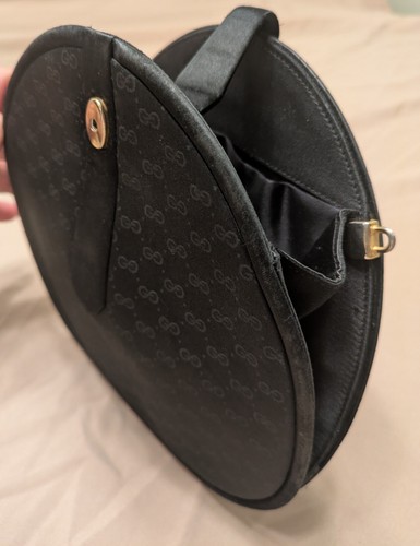 Unique Vintage Gucci Satin/Silk Black Clutch/Bag - Picture 7 of 8