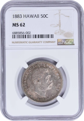1883 Hawaiian Silver Half Dollar MS62 NGC