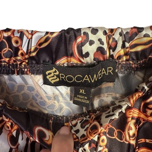 Rocawear Women’s Sz XL Animal Print Cami Satin Sleepwear Short Set Chains NWT - Picture 10 of 10