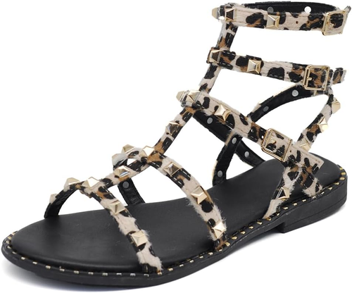 Fashion Scarpe Sandali Infradito Gladiatore Stivali Estivi Da Donna Con Borchie - Foto 11 di 12