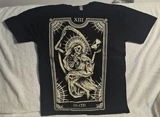 DEATH NUMBER THIRTEEN 13 TAROT CARD SKELETON GRIM REAPER T-SHIRT