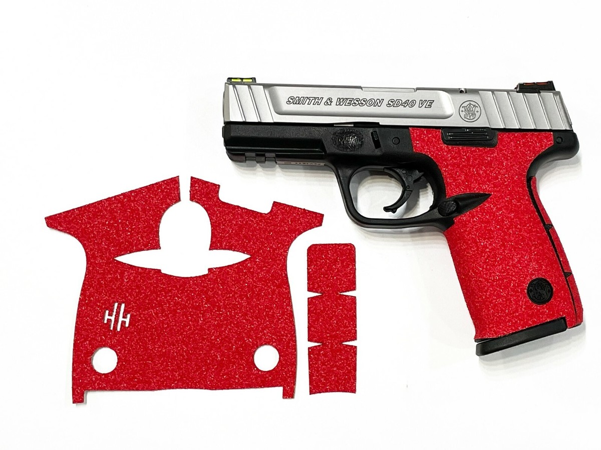 HANDLEIT! Red Sandpaper Gun Grip Enhancements for Smith & Wesson