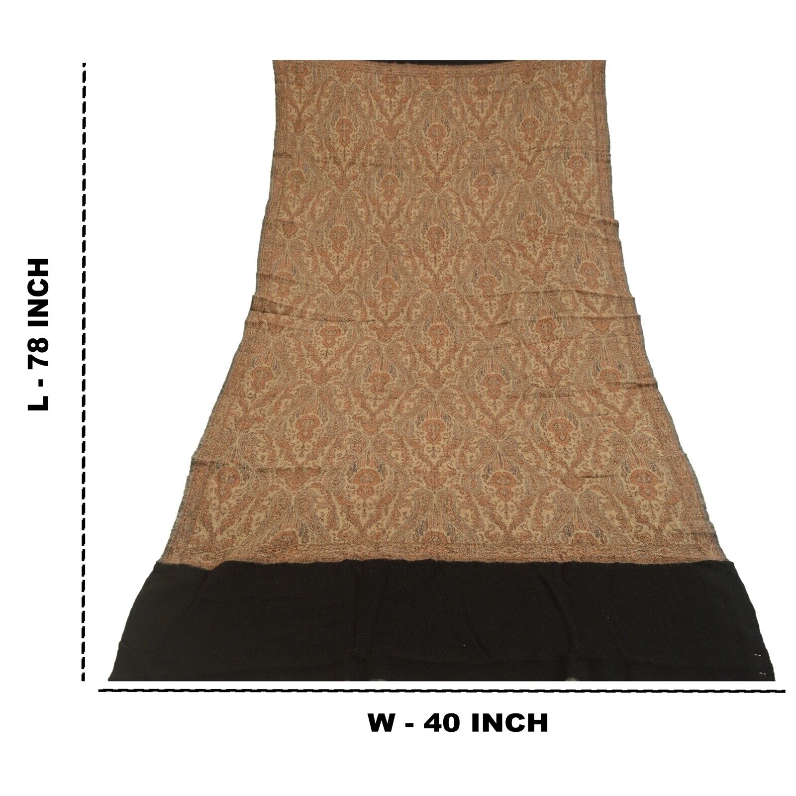 Sanskriti Vintage Long Brown Pure Woollen Shawl W… - image 10