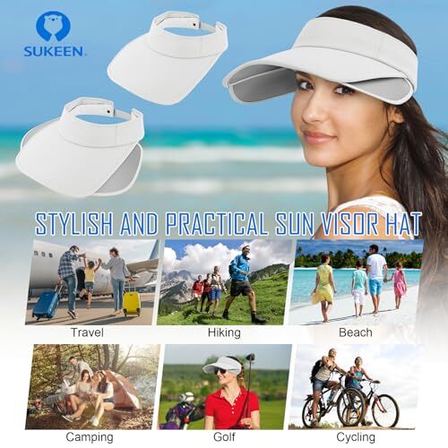 Sukeen Wide Brim Sun Visor for Women&Men Retractable Visors Hat with UV Prote... - Picture 7 of 7