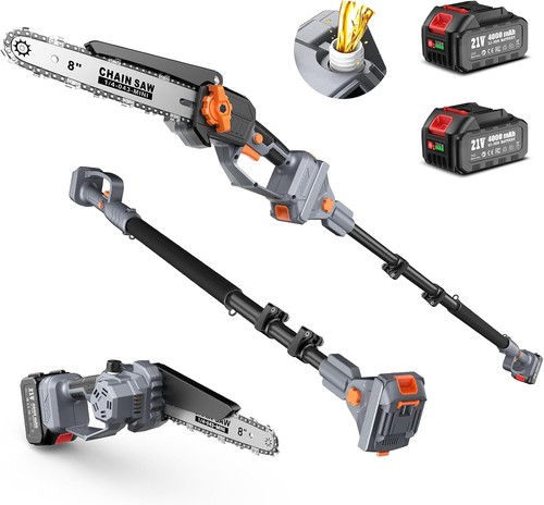 Taskstar 2-in-1 Pole Saw Cordless Brushless 15 Ft Reach 2x4.0Ah Battery Pruning - Picture 1 of 10