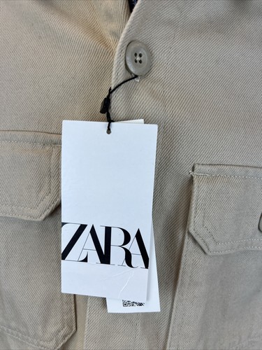 NEW WITH TAGS Zara Men's Beige Solid Cotton Jacket SIZE XL $158 - Picture 5 of 13