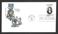 CIVIL WAR MEDAL OF HONOR FIRST WOMAN DR MARY WALKER  FARNAM CACHET FDC unadd