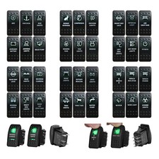 Green Led Rocker Switch Led Light Bar ON OFF for Car Boat Truck Camper DC 12V